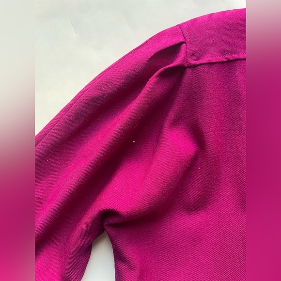 Perruzza Pure Virgin Wool Jacket  vintage Magenta Pink Cropped Italian Blazer - Picture 9 of 11